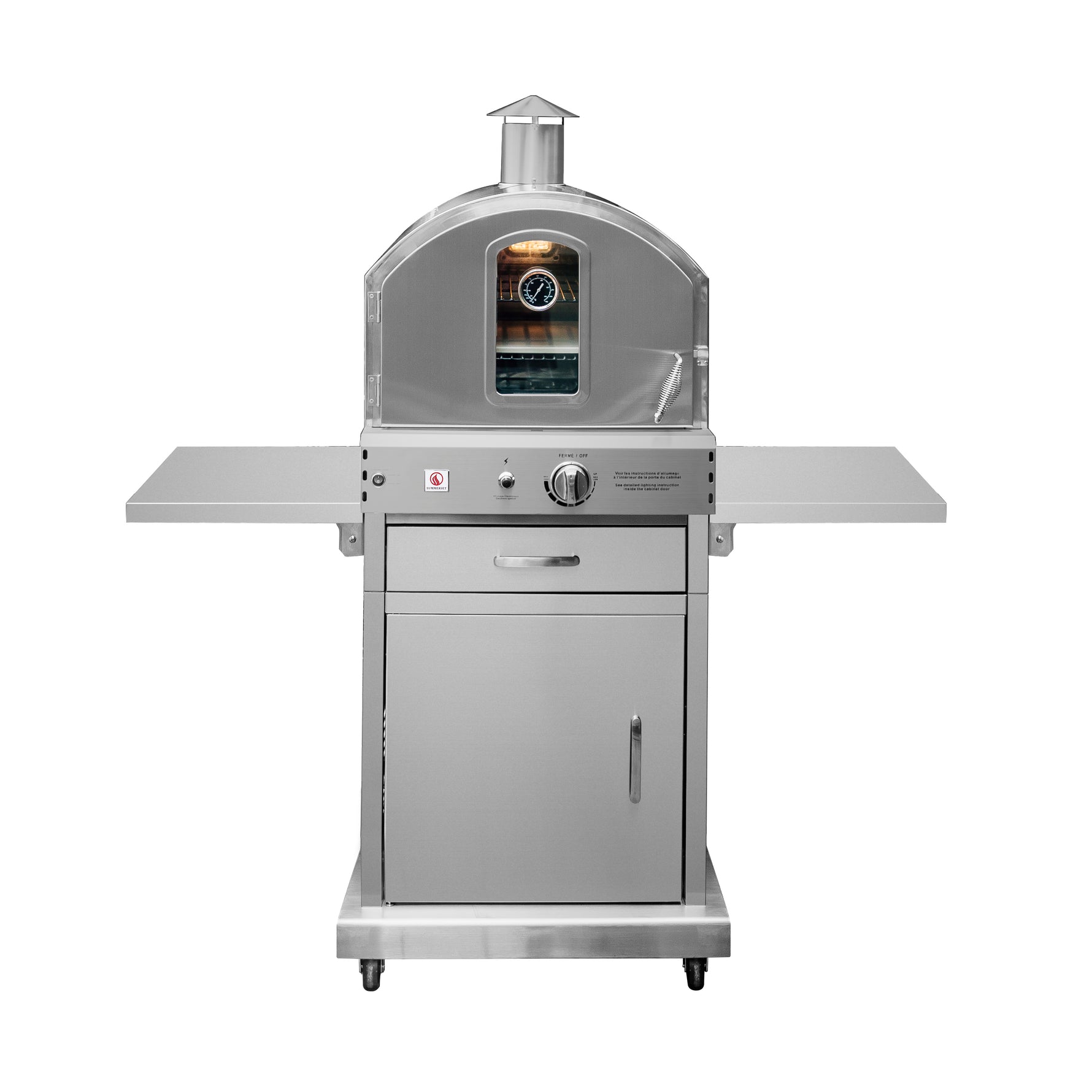 Summerset freestanding outdoor gas oven stainless steel pizza and bake oven main view