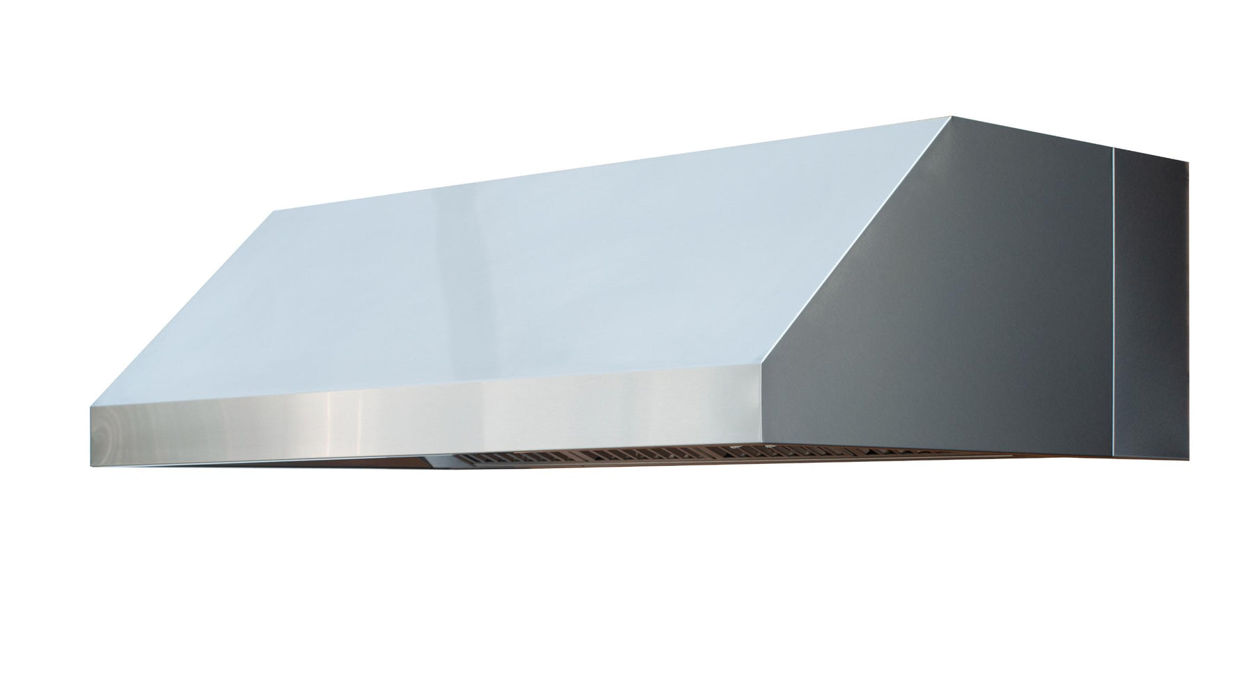 Summerset 60-inch vent hood angle view stainless steel construction
