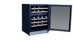 Summerset wine cooler angle view open with wine bottles loaded