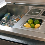 Summerset 28x21 ice chest — open with condiment trays