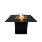 Elementi Plus Brugge 46 inch Marble Porcelain Fire Dining Table in Bulgaria Black