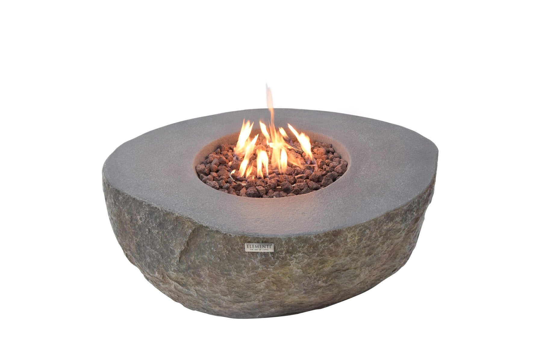 Elementi Fire Boulder 43 inch Cast Concrete Gas Fire Pit Table