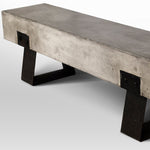 HomeRoots 75-inch metal concrete bench - alternate view 2