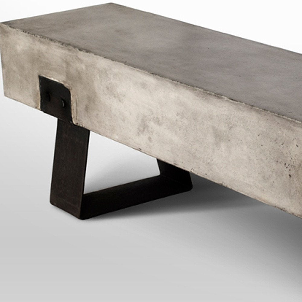 HomeRoots 75-inch metal concrete bench - alternate view 3
