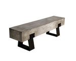 HomeRoots 75-inch metal concrete bench - alternate view 4