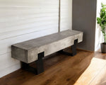 HomeRoots 75-inch metal concrete bench - alternate view 5