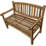 HomeRoots 26-inch natural teak solid wood garden bench - hero