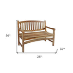 HomeRoots 26-inch teak garden bench - alternate view 4