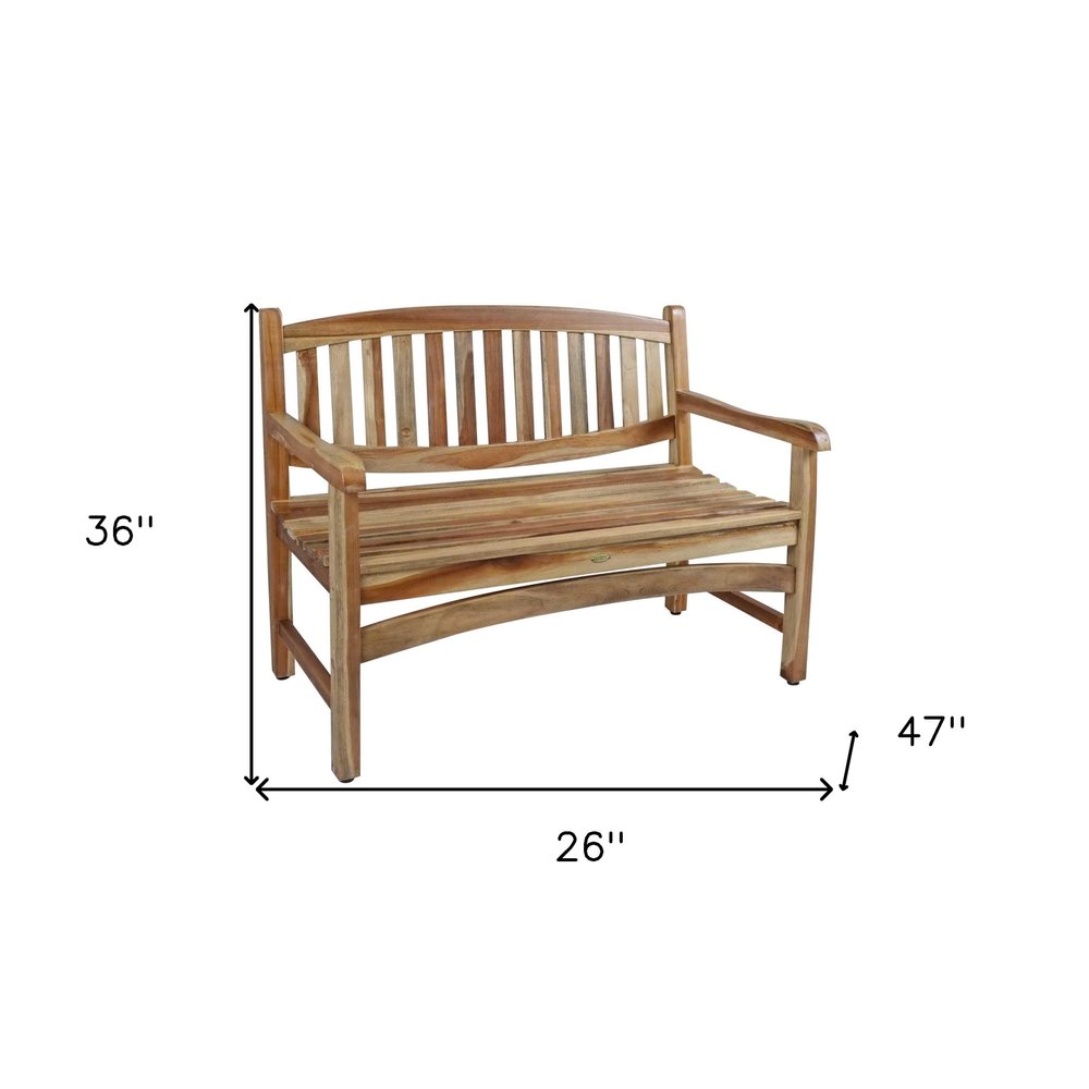 HomeRoots 26-inch teak garden bench - alternate view 4