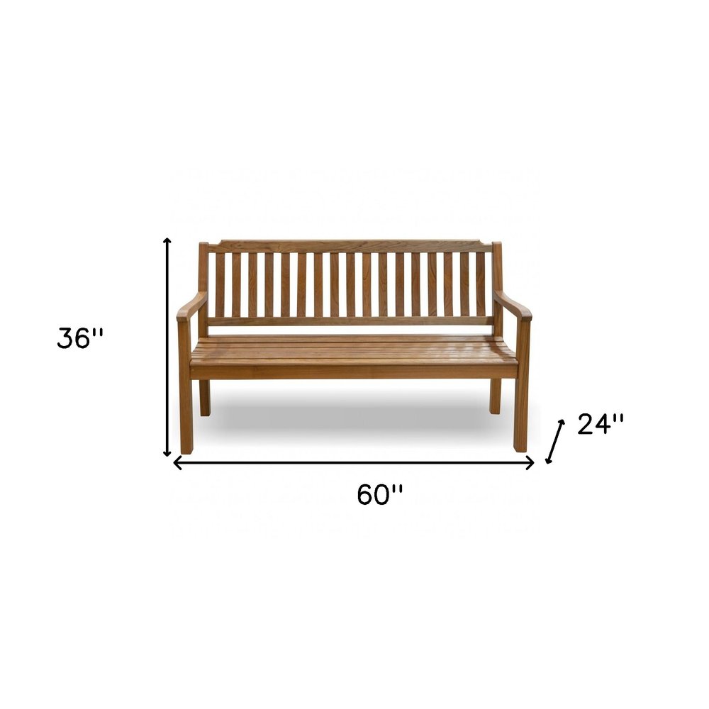 HomeRoots 60-inch teak garden bench - alternate view 5