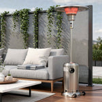 HomeRoots 40,000 BTU silver steel propane standing pole patio heater - hero