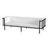 77" Black Iron and Cushions Patio Sofa