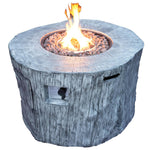 HomeRoots 50000 BTU 40-inch Gray Aluminum Natural Gas Round Fire Pit Table — main view