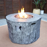 HomeRoots 50000 BTU 40-inch Gray Aluminum Natural Gas Round Fire Pit Table — detail view