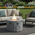HomeRoots 50000 BTU 40-inch Gray Aluminum Natural Gas Round Fire Pit Table — alternate view 8