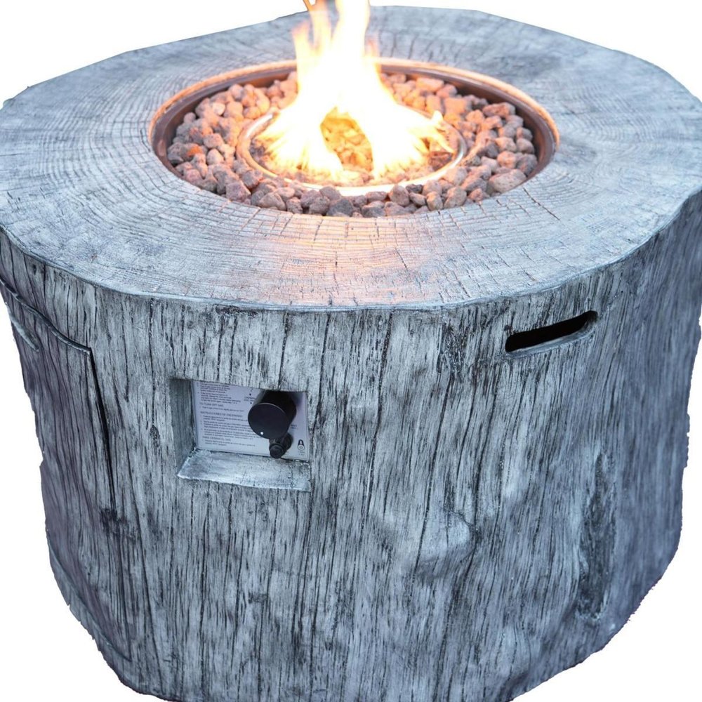HomeRoots 50000 BTU 40-inch Gray Aluminum Natural Gas Round Fire Pit Table — alternate view 9