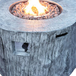 HomeRoots 50000 BTU 40-inch Gray Aluminum Natural Gas Round Fire Pit Table — alternate angle