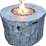 HomeRoots 50000 BTU 40-inch Gray Aluminum Natural Gas Round Fire Pit Table — close-up detail