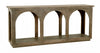 77" Brown Solid Wood Distressed Console Table With Arch Detailing