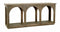 77" Brown Solid Wood Distressed Console Table With Arch Detailing