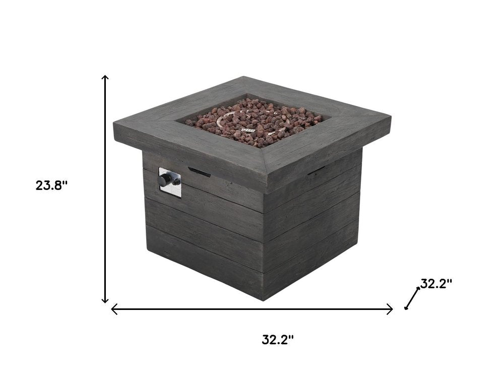 HomeRoots 32-inch gray steel propane fire pit - alternate view 5