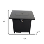 HomeRoots 42-inch black steel propane fire pit - alternate view 4