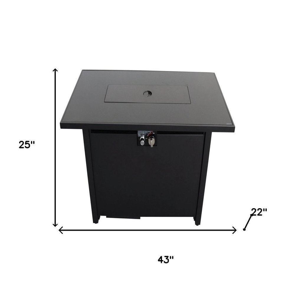 HomeRoots 43-inch black steel propane fire pit - alternate view 4