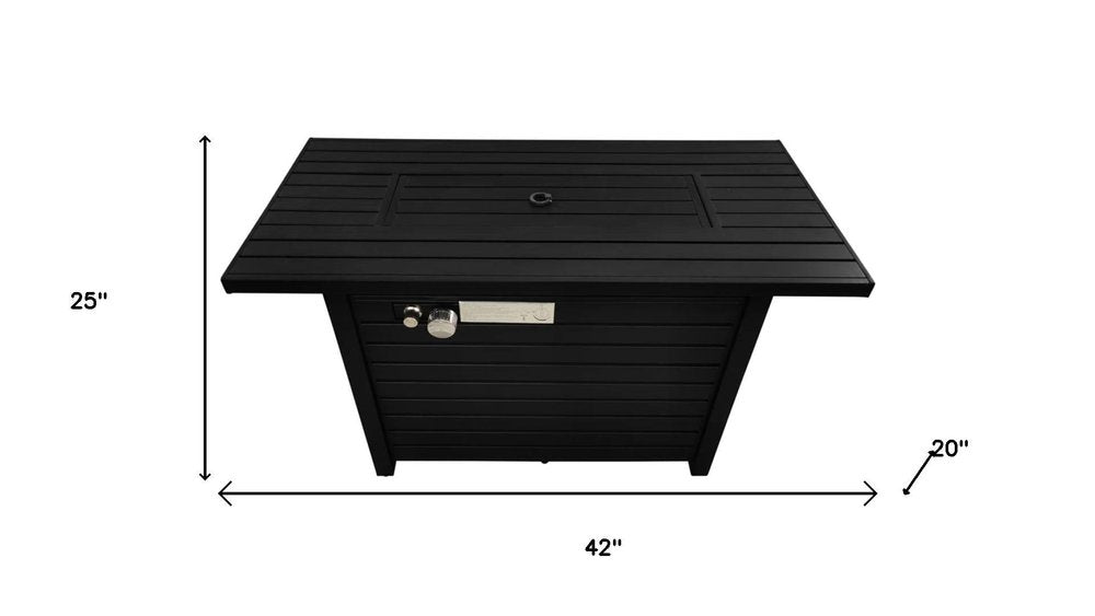 HomeRoots 42-inch black steel propane fire pit - alternate view 4