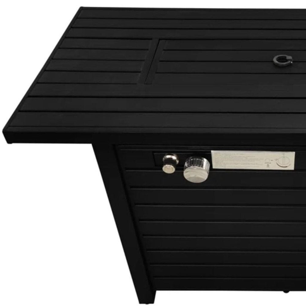 HomeRoots 42-inch black steel propane fire pit - alternate view 3