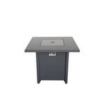 HomeRoots 30-inch black steel propane square fire pit with cover - hero