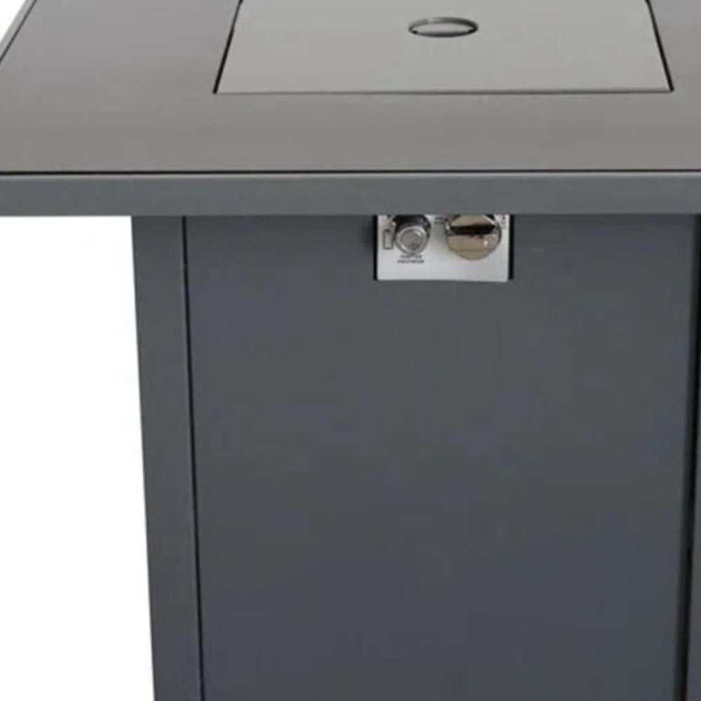 HomeRoots 30-inch black steel propane square fire pit - alternate view 5