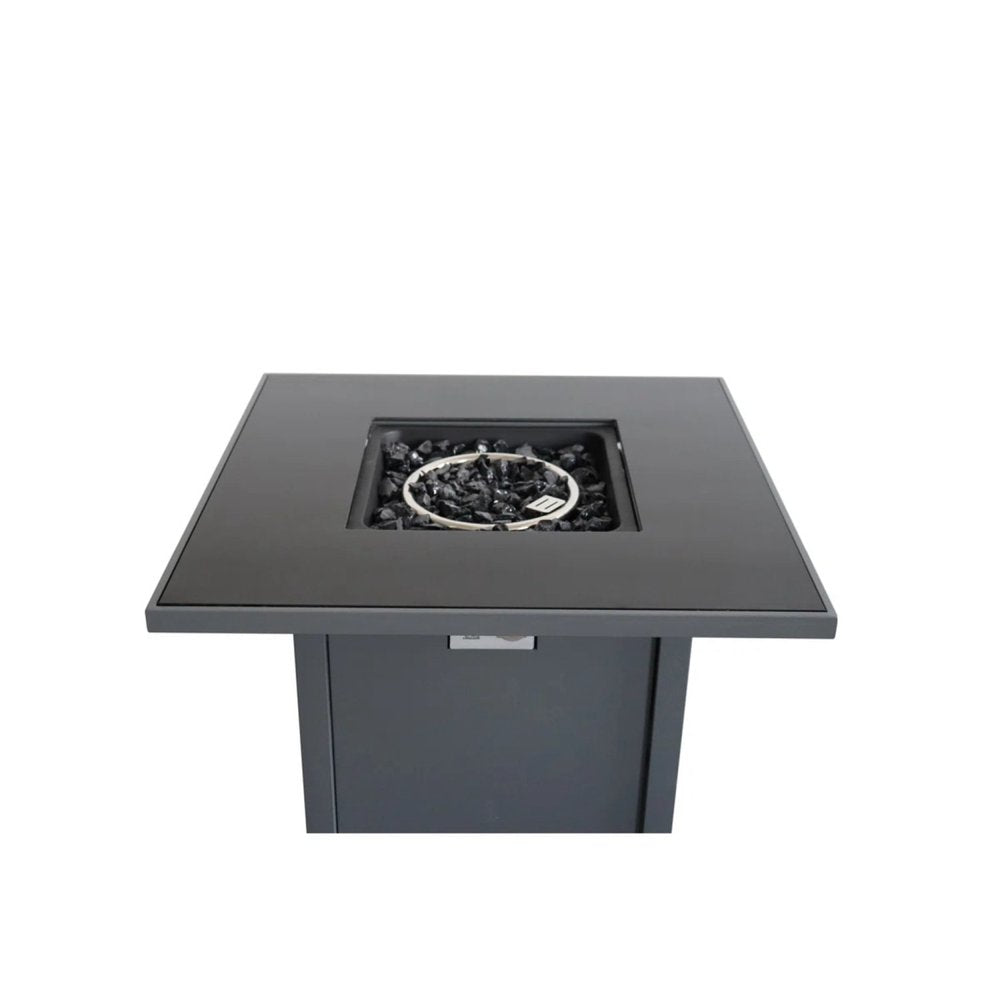 HomeRoots 30-inch black steel propane square fire pit - alternate view 3