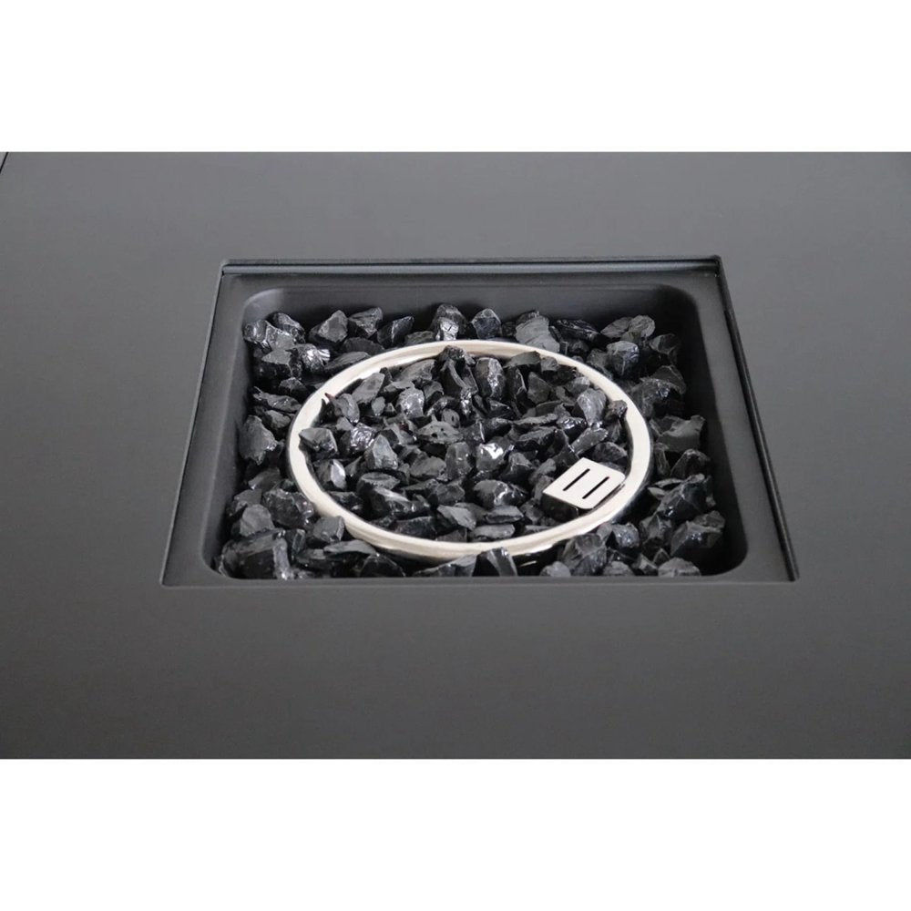 HomeRoots 30-inch black steel propane square fire pit - alternate view 4