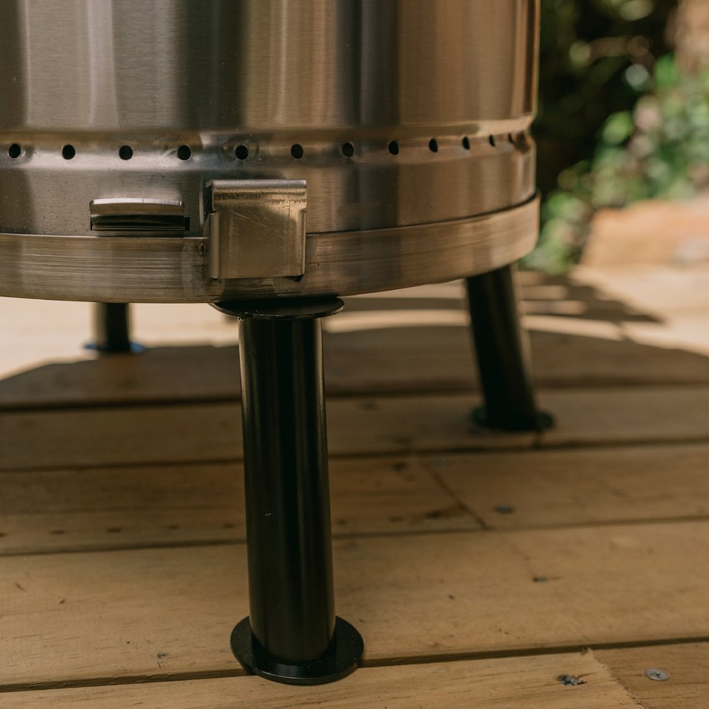 HomeRoots 19" x 12" Silver Stainless Steel Portable Smoker Barrel