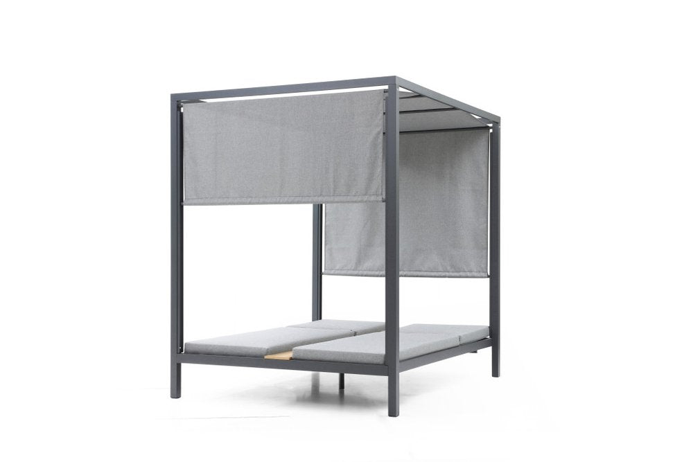HomeRoots 64" X 64" Gray Aluminum Gazebo