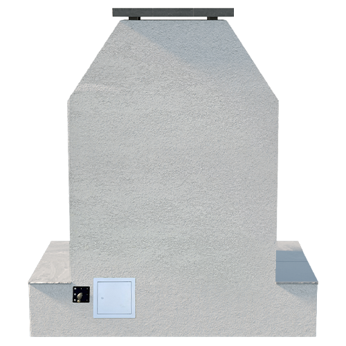Cal Flame Key West FRP-905-3 outdoor gas fireplace back view with access panel