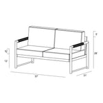 Alto Loveseat dimensions