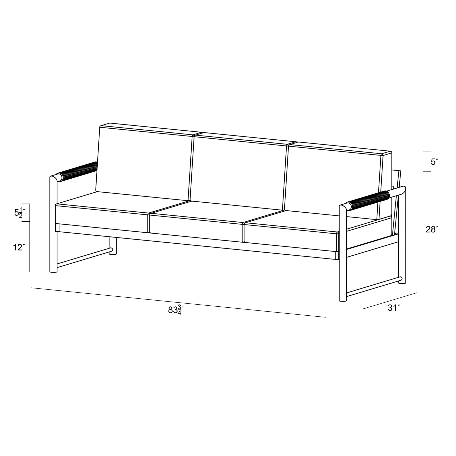 Alto Sofa dimensions