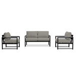 Alto 3-Piece Loveseat Set Black Canvas Charcoal