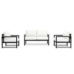 Alto 3-Piece Loveseat Set Black Canvas Natural