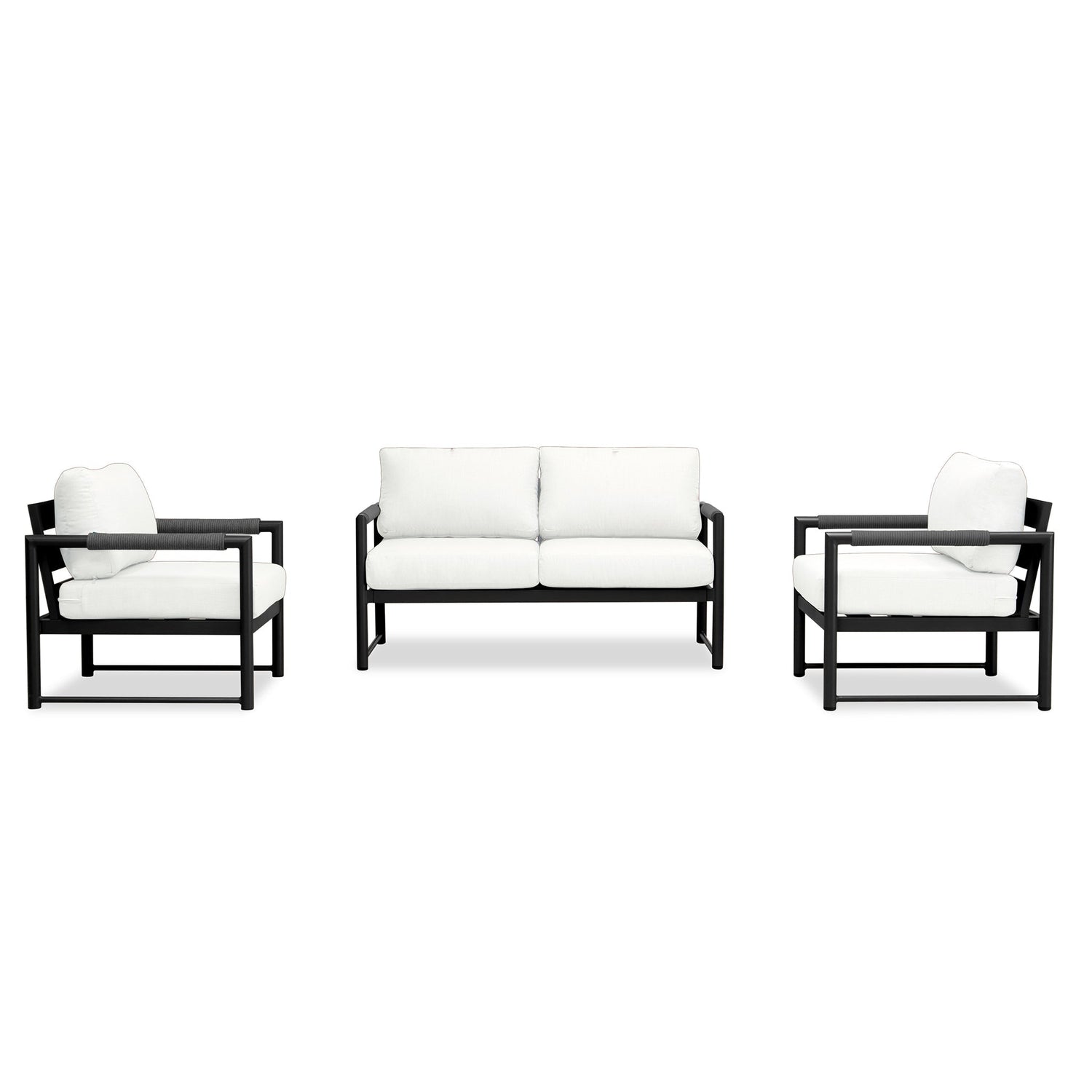 Alto 3-Piece Loveseat Set Black Canvas Natural