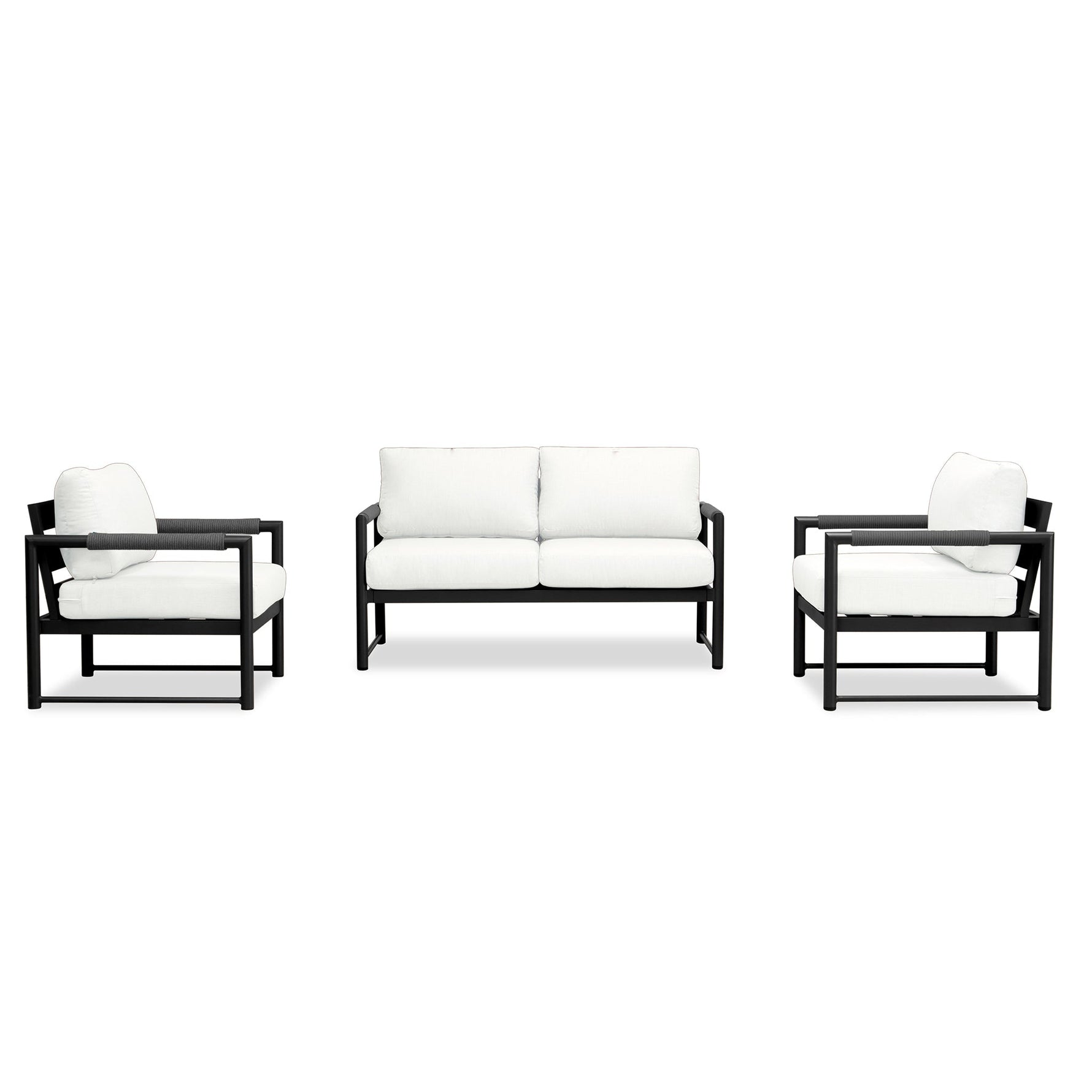 Alto 3-Piece Loveseat Set Black Canvas Natural