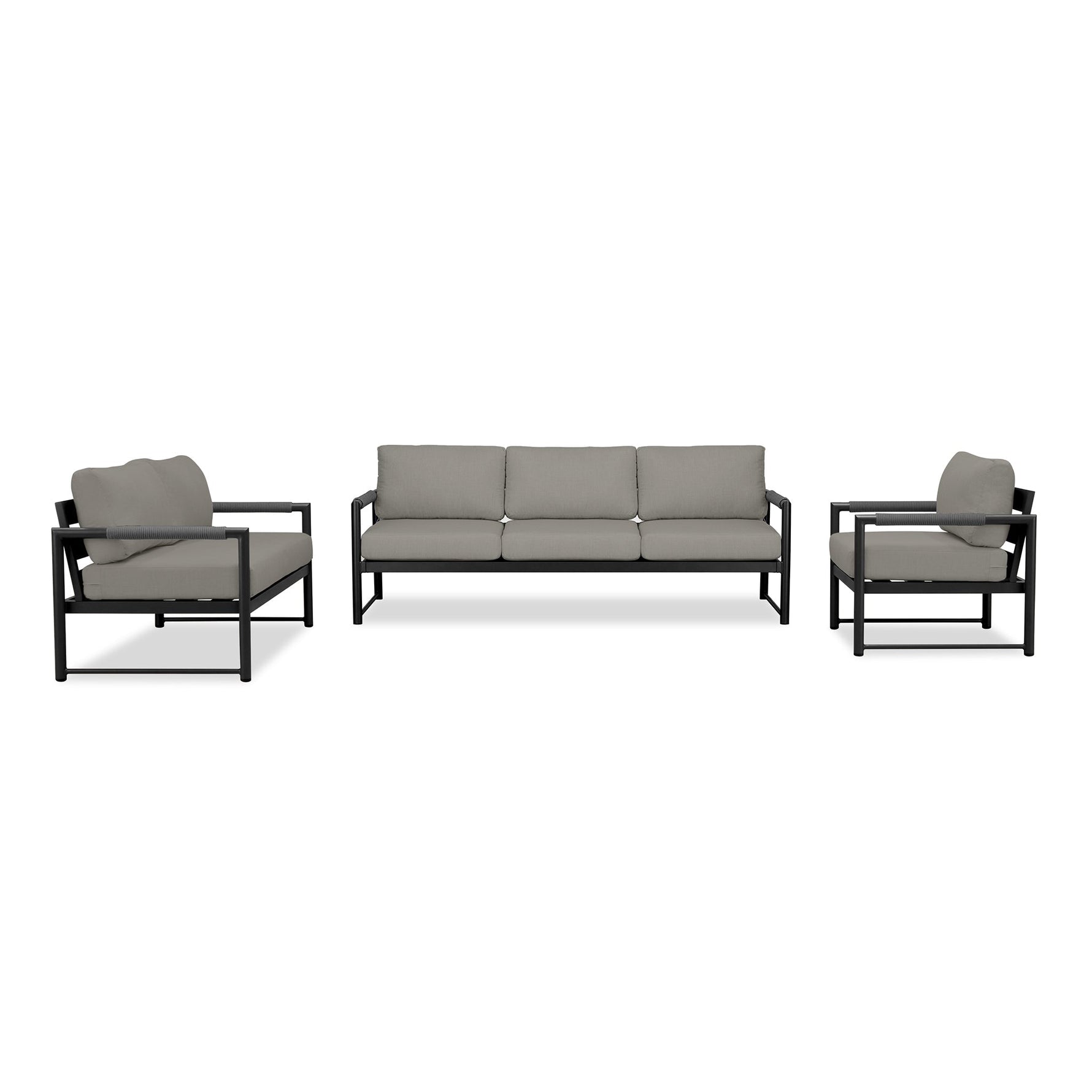 Alto 3-Piece Sofa Loveseat Set Canvas Charcoal