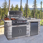 Cal Flame Baja Q 710 compact BBQ island with built-in grill for small patios