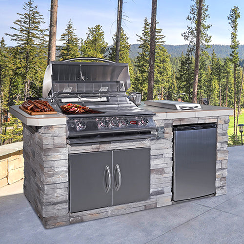 Cal Flame Baja Q 710 compact BBQ island with built-in grill for small patios