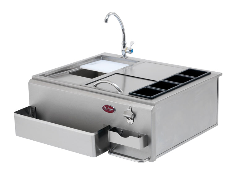 Cal Flame 30-Inch Drop-In Bar Center premium stainless steel BBQ island