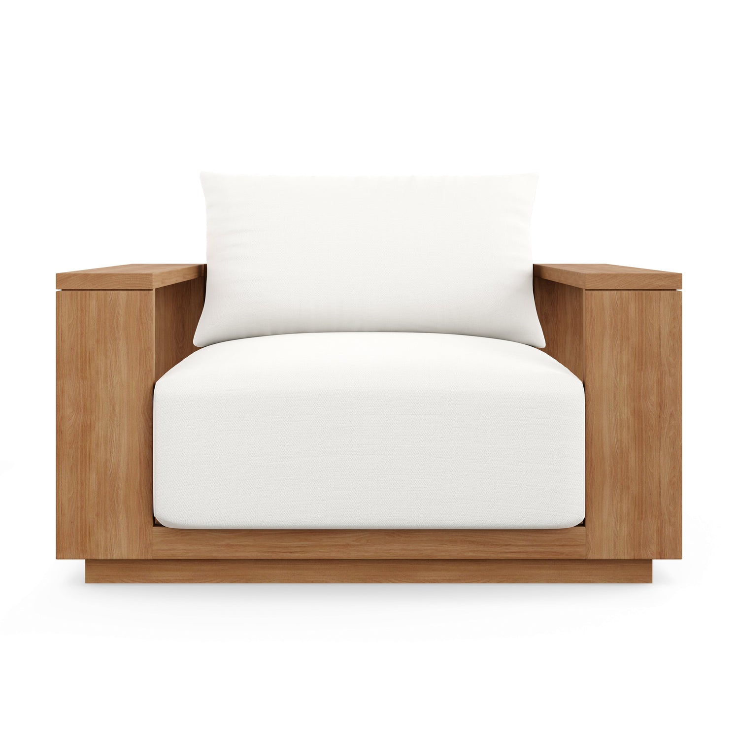 Beja Luxe Teak Club Chair in Canvas Natural