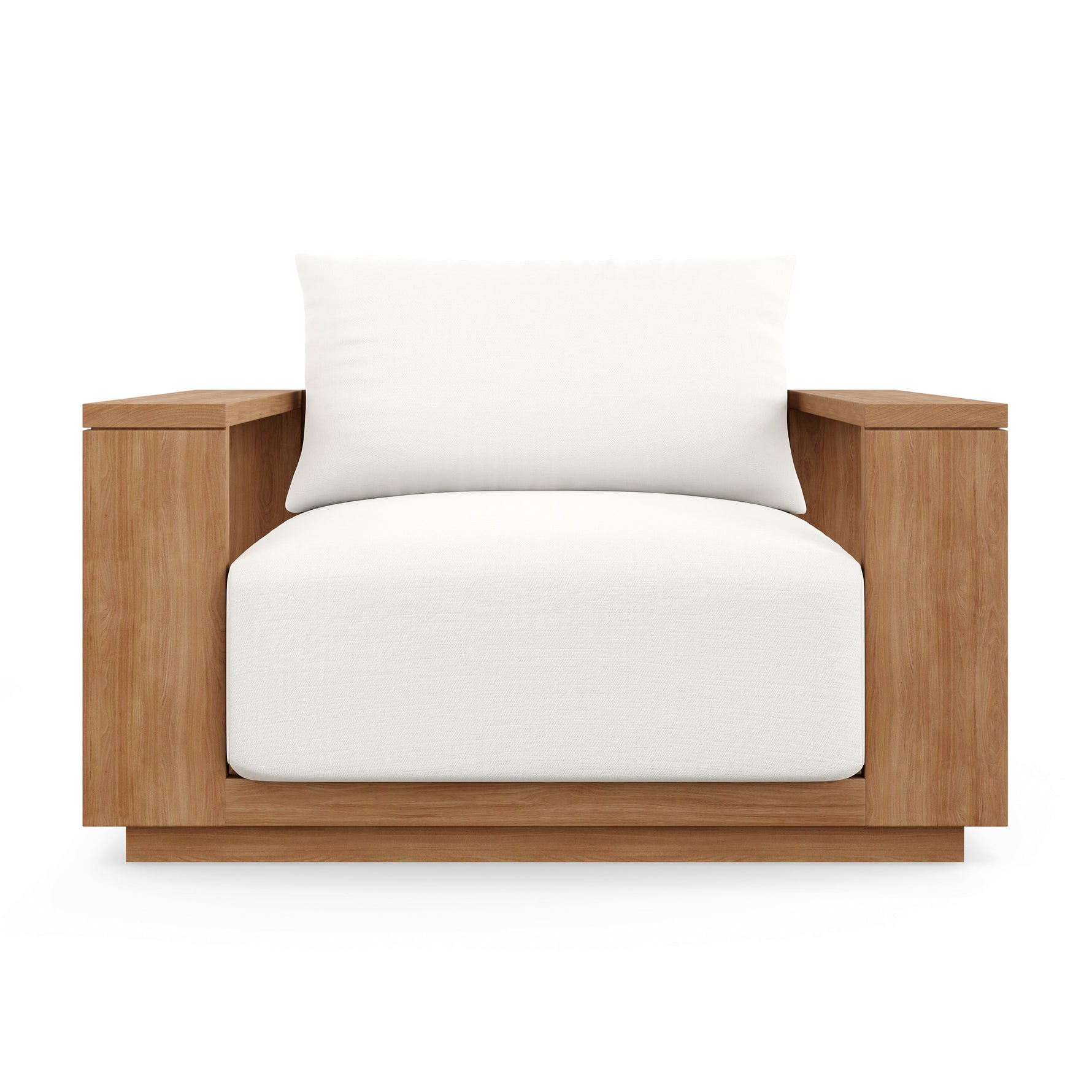 Beja Luxe Teak Club Chair in Canvas Natural