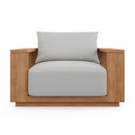 Beja Luxe Teak Club Chair in Cast Silver