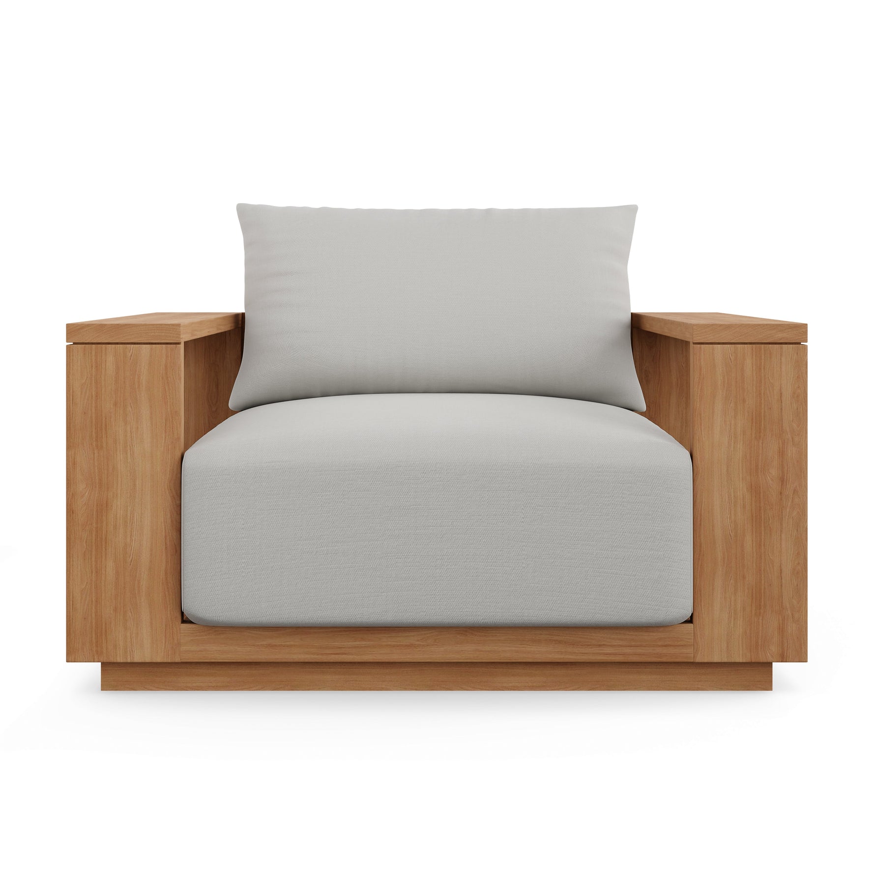 Beja Luxe Teak Club Chair in Cast Silver